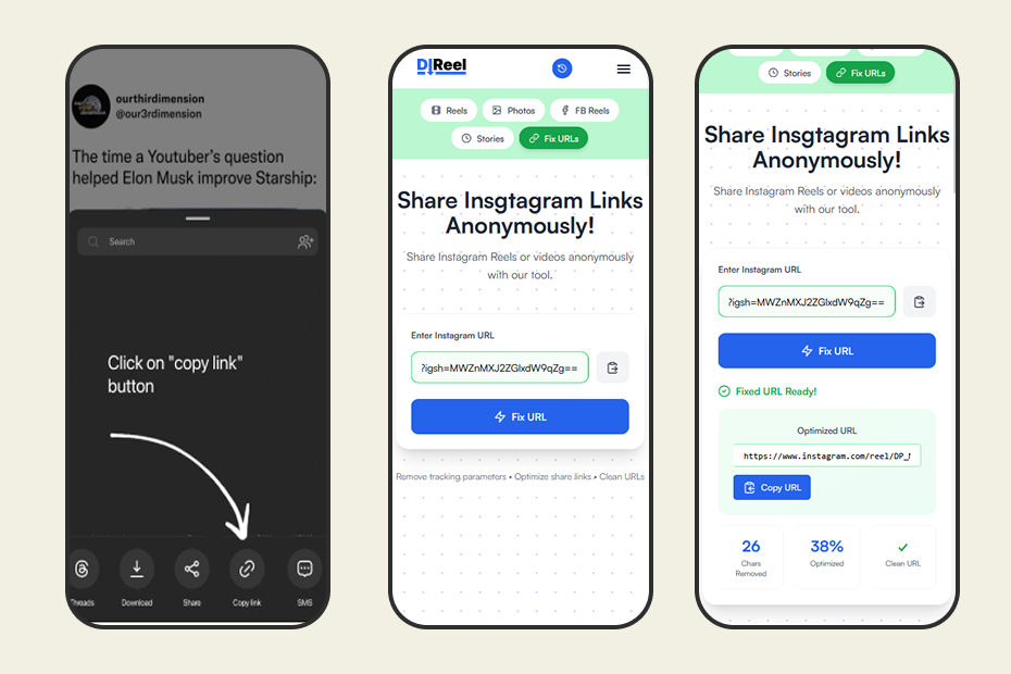 Copy Instagram link step