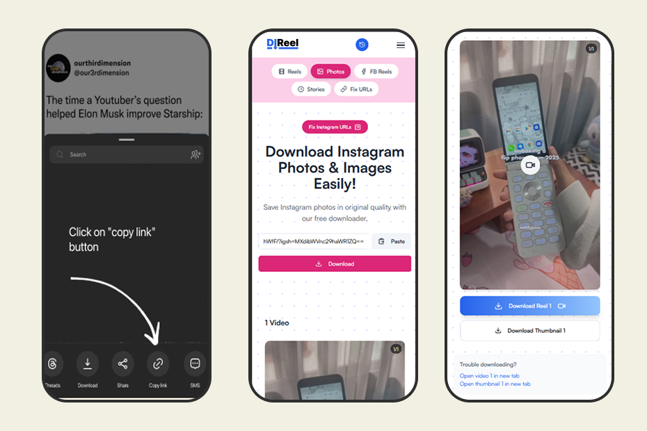 Copy Instagram link step